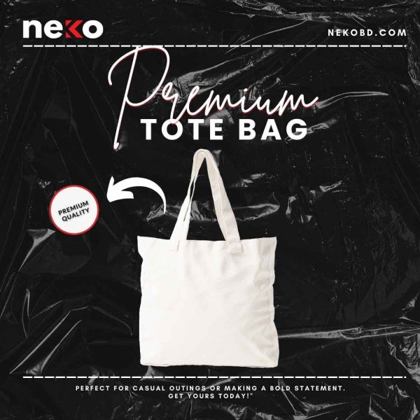 Neko Solid White Tote Bag